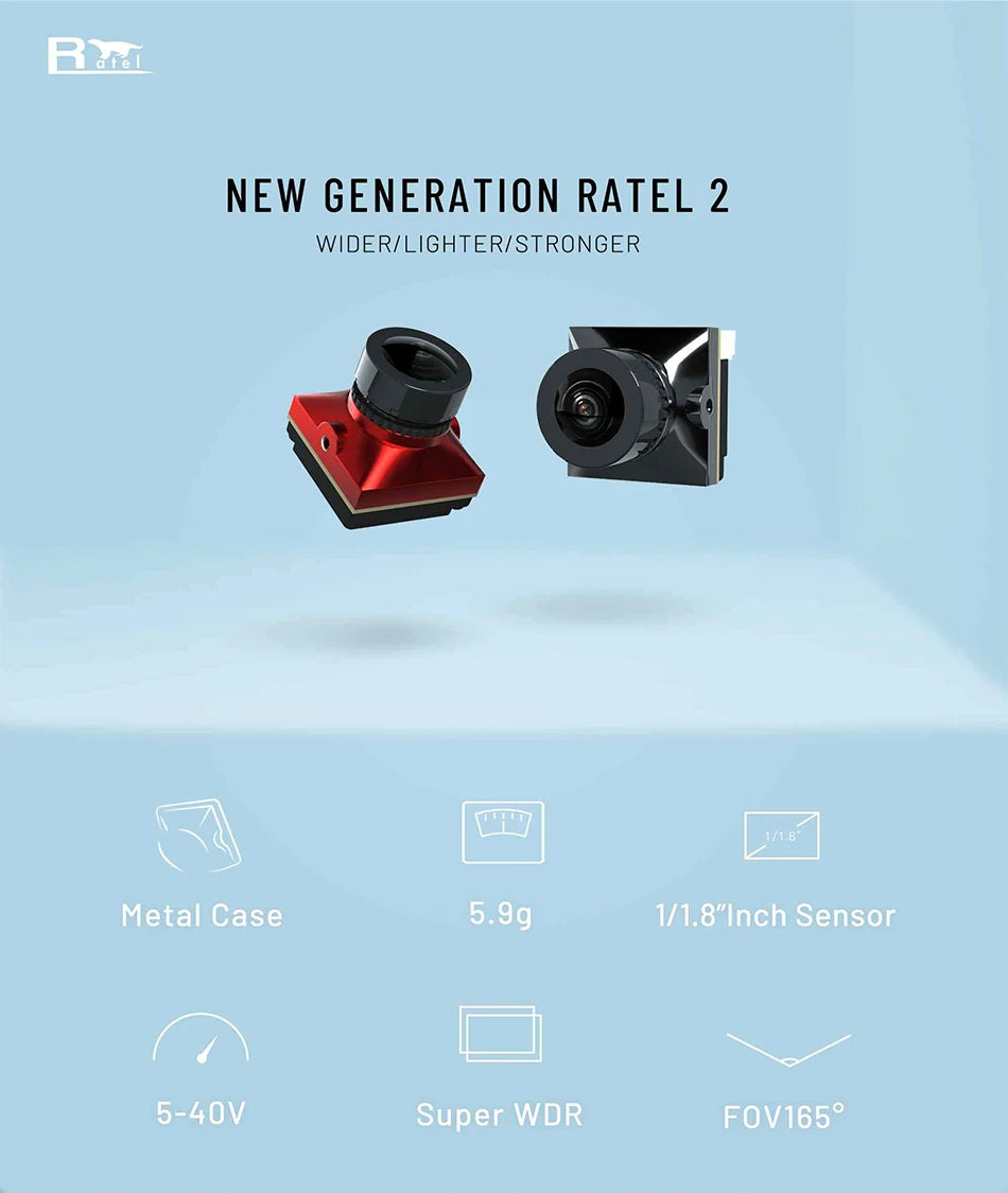 Caddx Ratel 2 V2 FPV Camera Ratel2 2.1mm Lens 16:9/4:3 NTSC/PAL Switchable With Replacement Lens Micro FPV Camera Drone ALPENZO