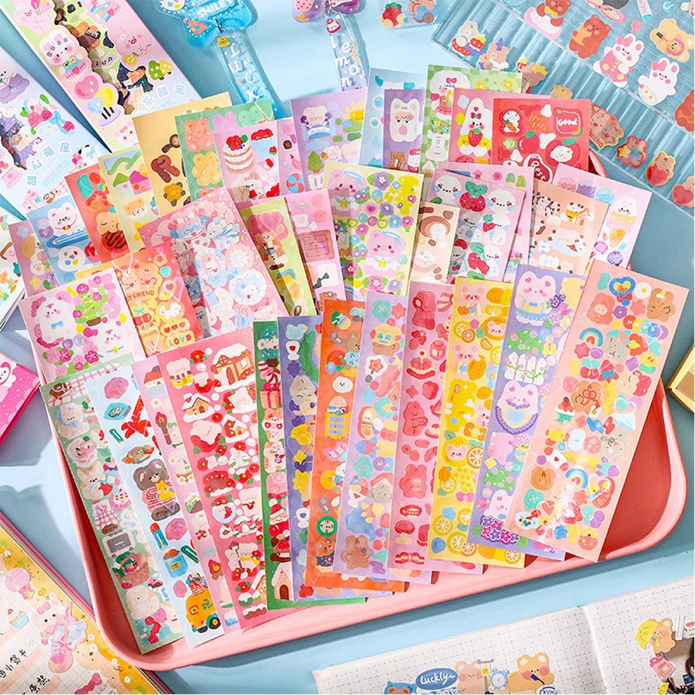 Kawaii Stickers for Kids Cute Stationary Aesthetic Diary Decoration Art Supplies Stickers for Scrapbooking Lot Korean Paper Desk ALPENZO