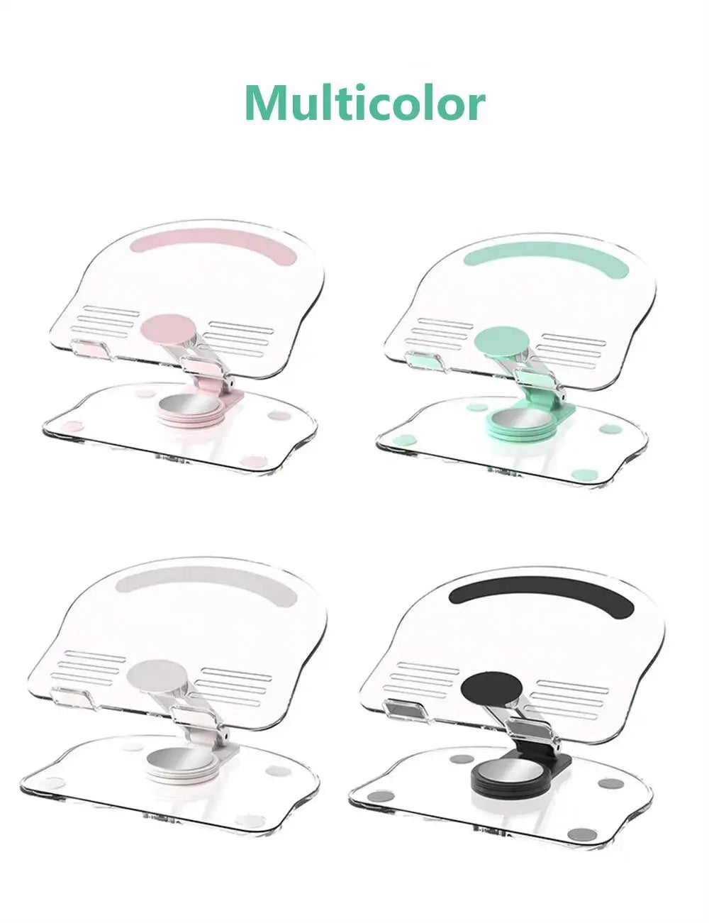 Transparent Rotating Stand Acrylic Plate Desktop Mobile Phone Tablet Universal Live Folding Adjustment Computer Support Stand - ALPENZO