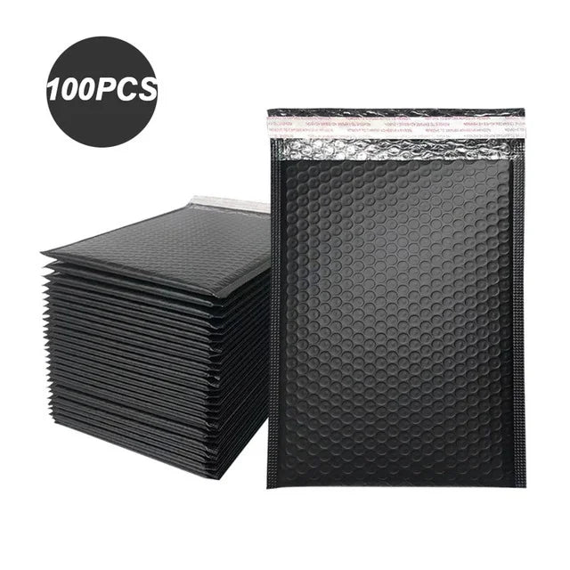 100 Pcs Black Bubble Packaging Envelope Mailing Envelopes Mailer Poly Green Envelope for Shipping Self Seal Bubble Bag Padding ALPENZO