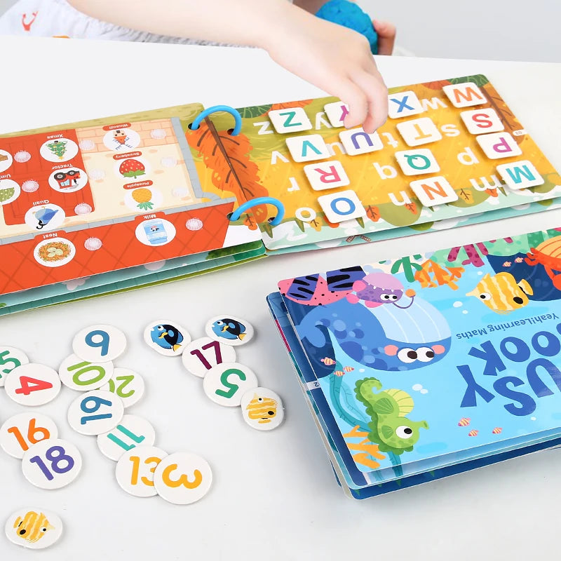 New Montessori Scene Stickers for Children DIY Hand-on Puzzle Reusable Books Cartoon Learning Cognition Toys for Kids Gift ALPENZO