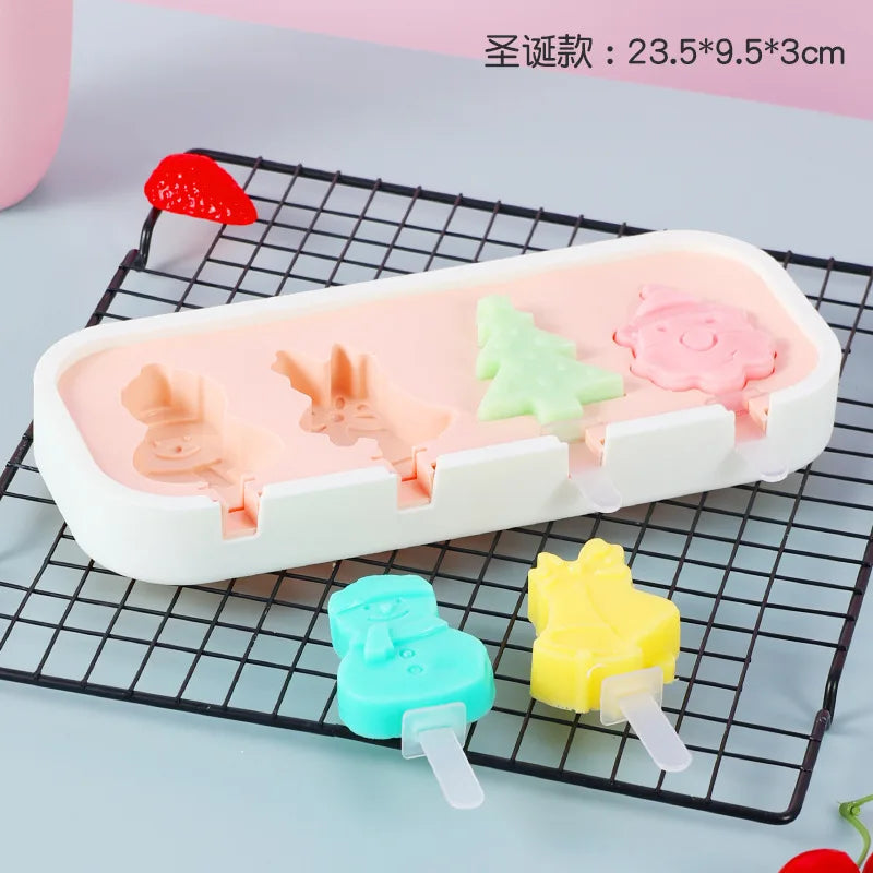 Popsicles Molds Kids Baby Cute Shapes Silicone Mini Popsicle Molds BPA Free Reusable Ice Cream Mold Popsicle Maker Homemade Set ALPENZO