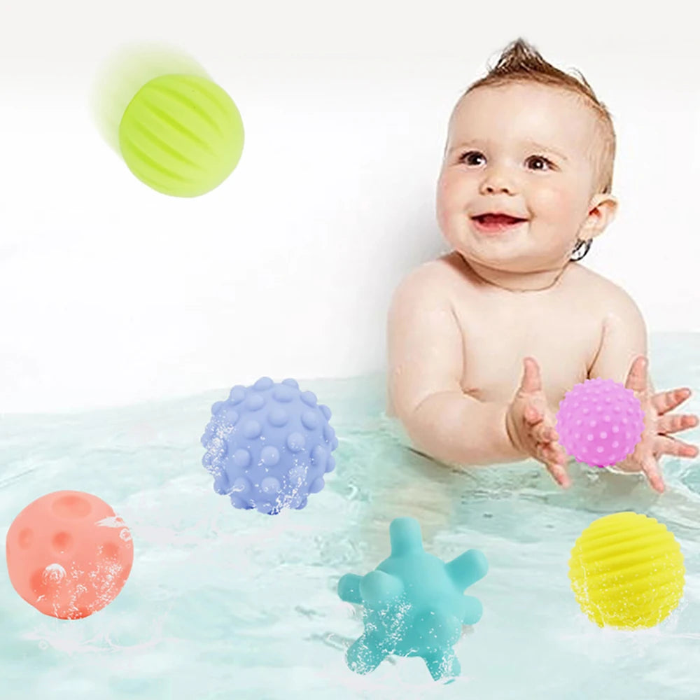 6Pcs Textured Multi Ball Set Develop Tactile Senses Toy Baby Touch Hand Ball Toys Training Ball Massage Soft Balls Kids Gifts ALPENZO