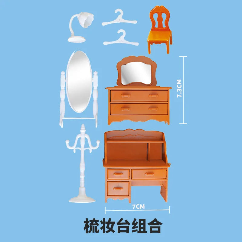 miniature items dollhouse furniture accessories living room bedroom supermarket shopping games family interaction doll kids toys ALPENZO