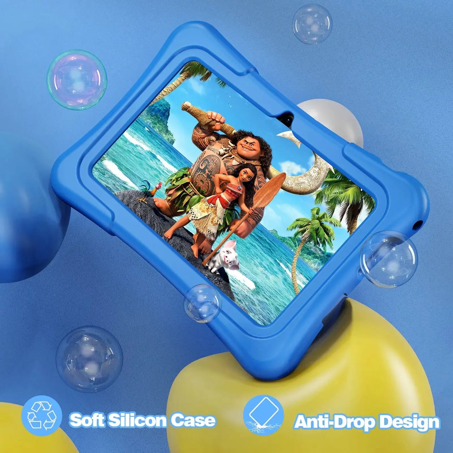 PRITOM Tablet for Kids 7 Inch Android 11 32 GB WiFi Bluetooth Dual Camera Educational Software Installed with Proof Case - ALPENZO