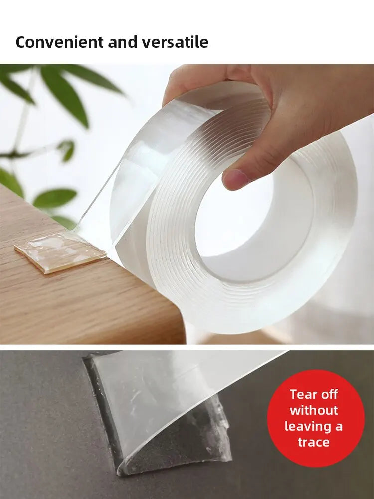 Nano Double Sided Tape Transparent Waterproof Strong Tape Reusable Nano Tape Kitchen Bathroom Home Decoration - ALPENZO