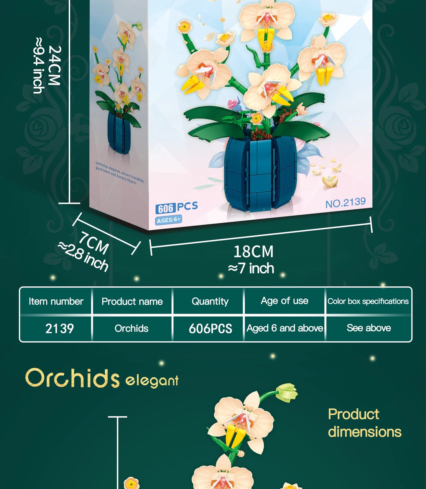WLtoys 2139 Orchid Building Blocks Flowers Bouquet Flower Blocks Bonsai Plant Model Bricks Romantic Home Decoration Toy For Kids ALPENZO