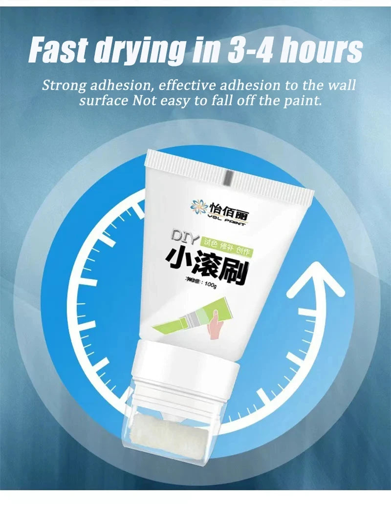 100g White Pink Wall Small Roller Brush Paint Interior Wall Repair Household Wall Graffiti Repair Environmental Protection Paint - ALPENZO