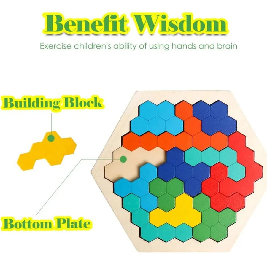 Wooden Tangram Jigsaw DIY Puzzle Kids Learning Educational Toys for Children Thinking Training Wood Toy Puzzles Montessori Games ALPENZO