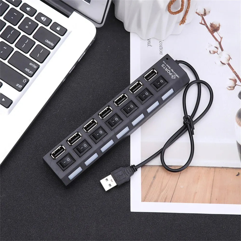 USB Hub Hub USB Adapter Multi Ports Use Power Adapter Extensor USB 2.0 PC Computer Accessories Switch USB For Laptop - ALPENZO