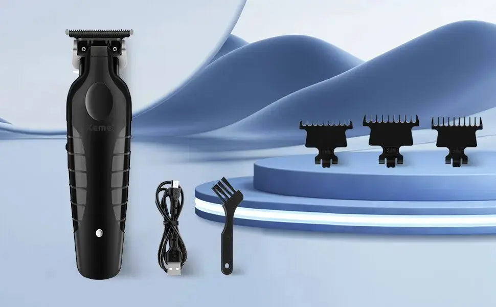 KEMEI Black Hair Clippers for Men Cordless Clippers for Hair Cutting Professional Barber Clippers USB Rechargeable Wireless Hair - ALPENZO
