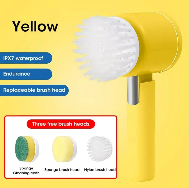 New Electric Spin Scrubber,Bathroom Cleaning Brush Power Scrubber with 5 Replaceable Brush Heads, 5 in 1 Electric Cleaning Brush - ALPENZO