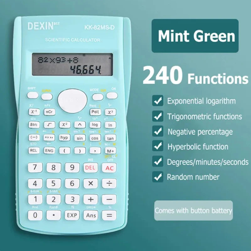 Multifunctional Scientific Calculator Student Simple Portable Big Screen Function Calculator Stationery School Office Supplies ALPENZO