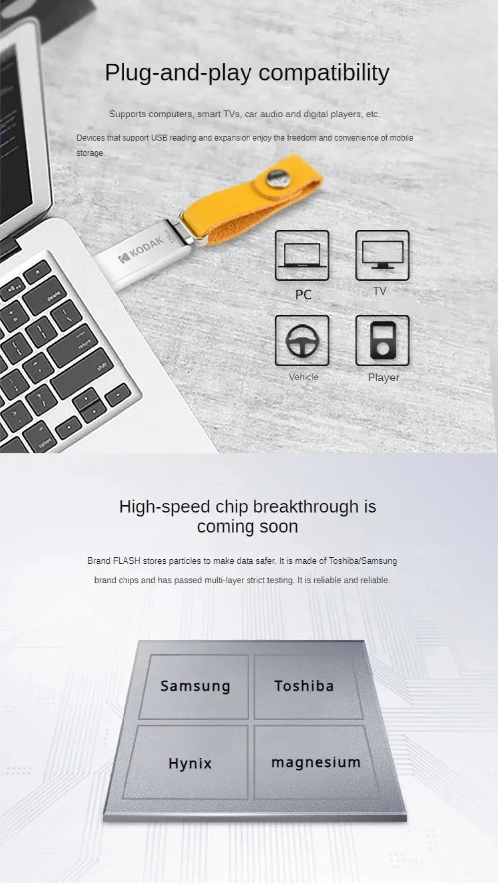 Kodak KODAK K122 USB2.0 mini full metal USB flash drive high speed car 32G-128G computer office USB flash drive - ALPENZO