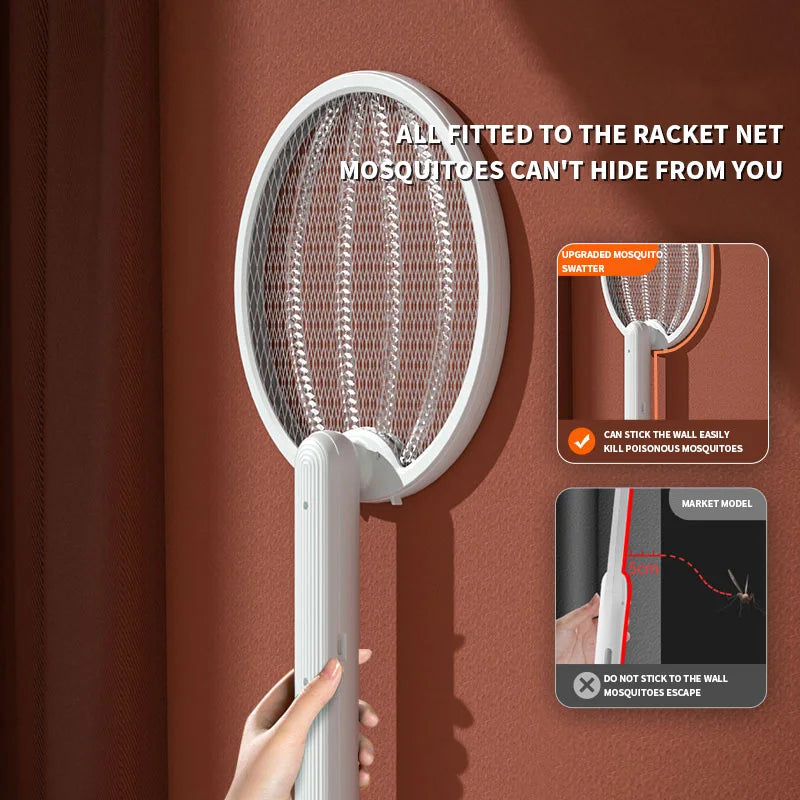 Clearance_Foldable Electric Mosquito Killer Fly Swatter Trap USB Rechargeable Mosquito Racket Insect Killer with UV Light Bug Za - ALPENZO
