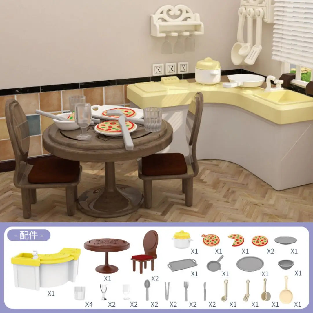 miniature items dollhouse furniture accessories living room bedroom supermarket shopping games family interaction doll kids toys ALPENZO