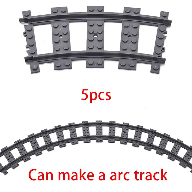MOC City Train Rail Crossing Flexible Tracks Forked Straight Curved Rails Switch Building Block Bricks Creative DIY Toys ALPENZO