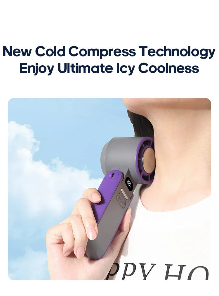 KINSCOTER Outdoor Foldable Portable Handheld Fan Mini Cooling Rechargeable 3600mAh 100-level Free Control High Speed Turbo Fan ALPENZO