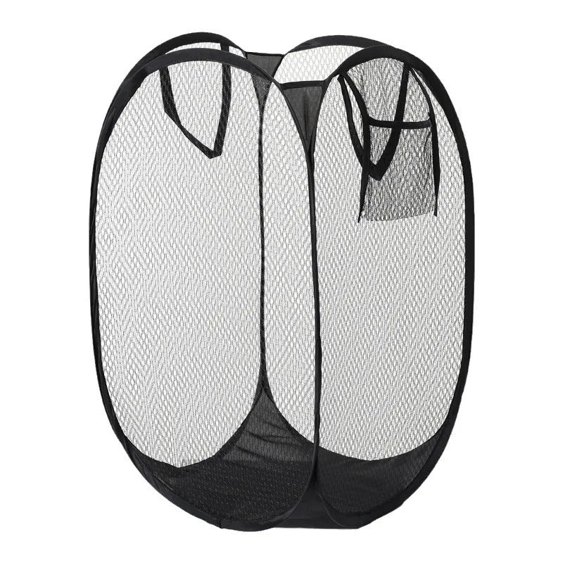 Folding Dirty Laundry Sorting Basket Washing Frame Bathroom Cloth Mesh Storage Bag Frame Bucket Laundry Organizers Storage Pouch - ALPENZO