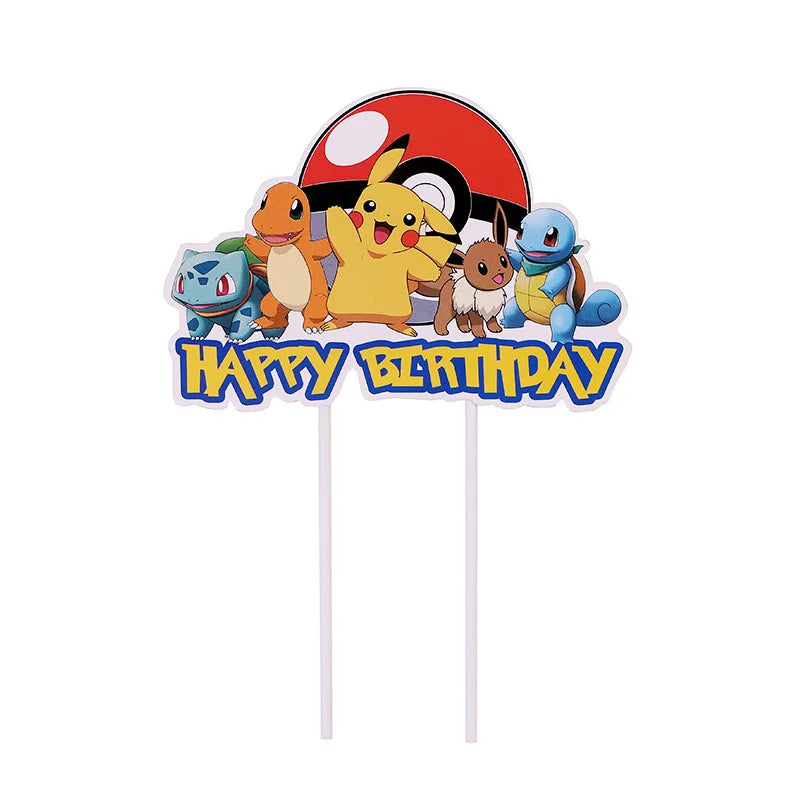Cartoon Pikachu Theme Birthday Party Disposable Tableware Set Balloons Decorations Photo Props Background Pokemon Party Supplies ALPENZO