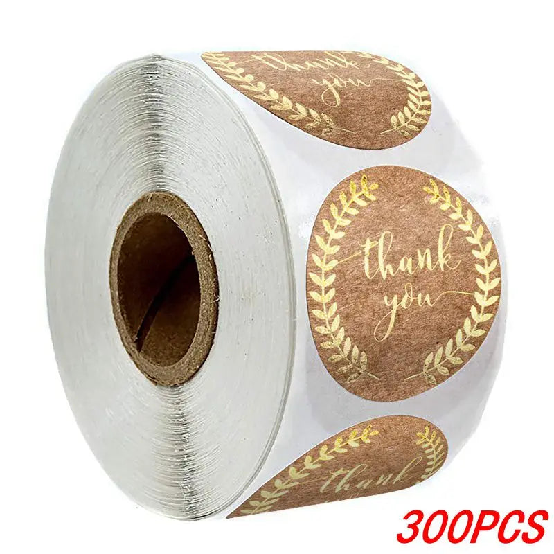 100-500pcs 1inch Vintage Kraft Paper Handmade With Love Stickers for Package Thank You Stationery Adhesive Labels Baking Seals ALPENZO