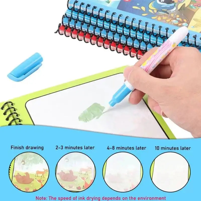 Watercolor Painting Magic Book Reusable for Children Animal Cartoon Painting Book Suitable for Children's Education and Learning ALPENZO