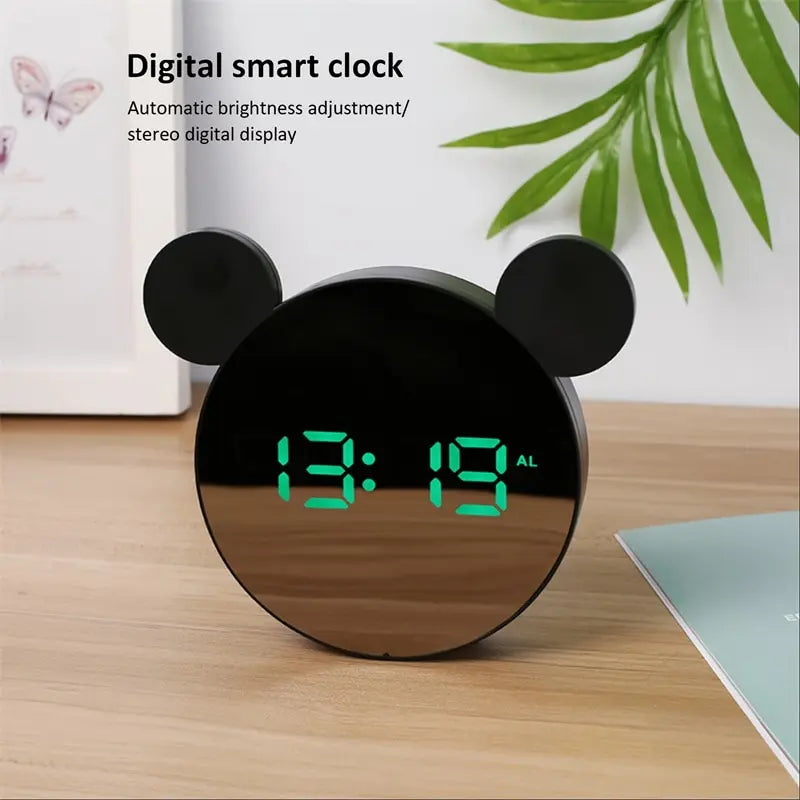 1 Set Mini Mouse Electronic Gift Clock Bedside Decoration Shipped with USB Charging Cable Snooze Digital Alarm Clock LED Clock ALPENZO