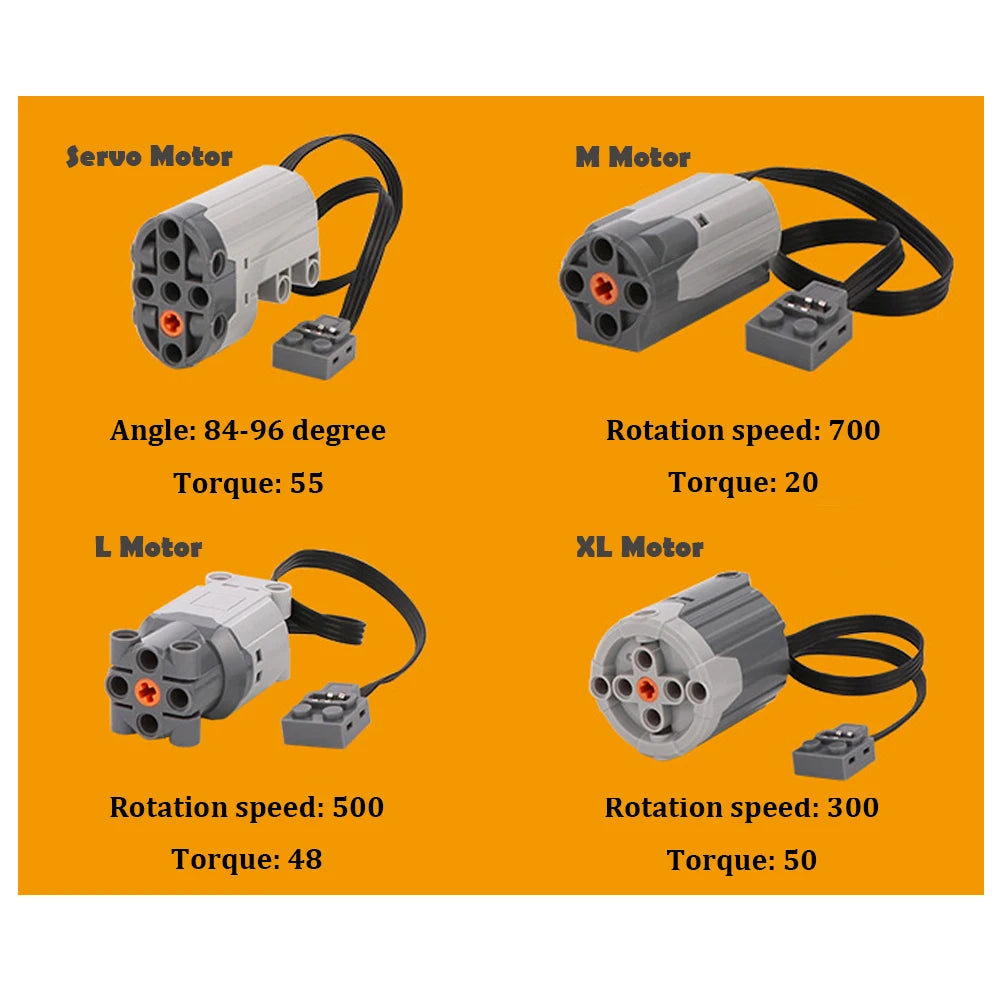 Technical MOC Power Functions Parts M L XL Servo Motor Train Buggy Motor IR Remote Compatible With Legoeds 8881 8883 5292 8886 ALPENZO