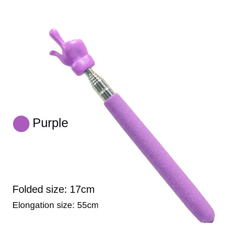Retractable Teacher Pointer Finger Design StainlessSteel Telescopic School Teaching Pointer Stick Teacher Supplies for Classroom ALPENZO