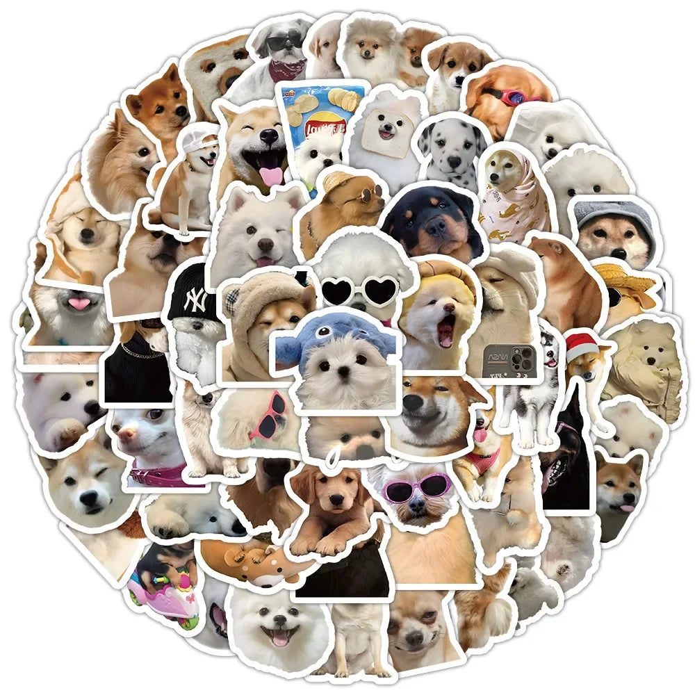 10/50/100pcs Funny Dog Stickers Cartoon Cute Decals Toy Stationery Guitar Phone Bicycle Laptop Luggage Car Graffiti Kids Sticker ALPENZO