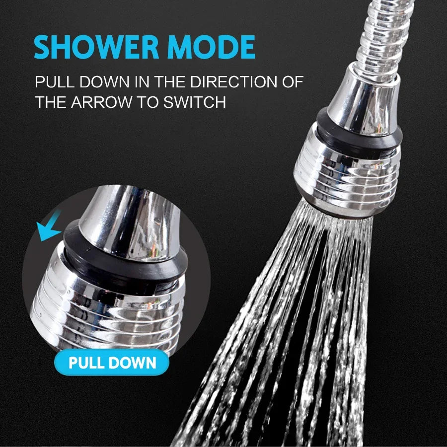 Kitchen Stainless Steel Faucet Sprinkler Water-saving Device Lengthening Rotating Splash Proof Sprinkler Spray Extender Bubbler - ALPENZO