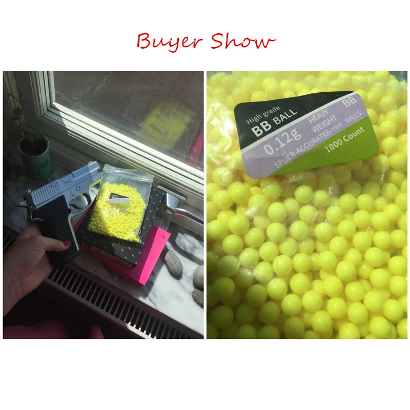 1000Pcs/pack Airsoft BB Balls Paintball 0.12g 6mm BBs Bullets Strikeball Plastic Ammo Hunting Rifle Gun Strike Bullet