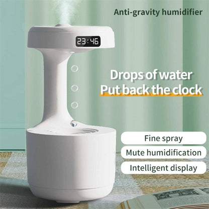 Anti-Gravity Humidifier With Clock Water Drop Backflow Aroma Diffuser Large Capacity Office Bedroom Mute Household Sprayer ALPENZO