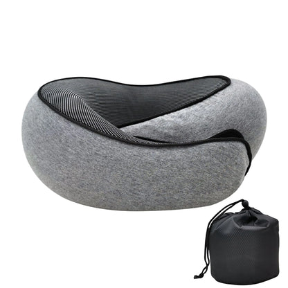 Travel Neck Pillow Memory Foam U-shaped Pillow Snail Style Travel Neck Support Portable Adjustable Soft Noon Break Sleep Pillows - ALPENZO
