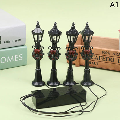 4Pcs/Set Christmas Mini Street Light Models Dollhouse Streetlight Micro-Landscape Fairy Garden Accessories ALPENZO