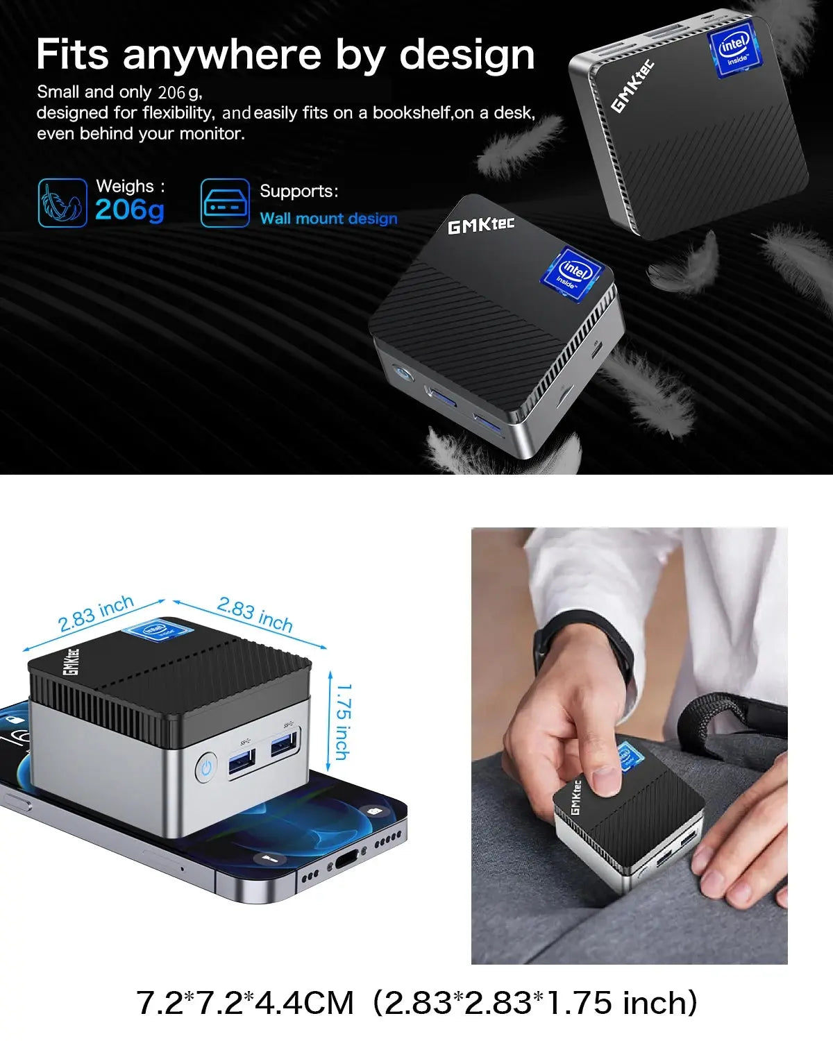 GMKtec KB5 Mini PC Intel Celeron N5105 Windows 11 Pro 4K Mini PC DDR4 8GB RAM 128GB ROM WiFi5 BT4.2 Desktop Computer Work - ALPENZO