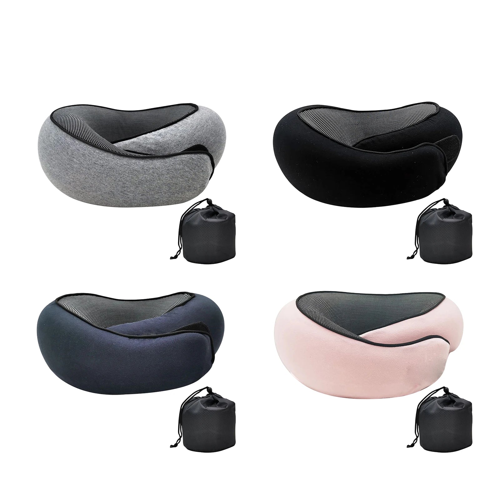 Travel Neck Pillow Memory Foam U-shaped Pillow Snail Style Travel Neck Support Portable Adjustable Soft Noon Break Sleep Pillows - ALPENZO