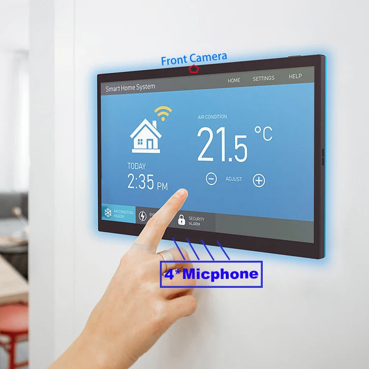 10.1 inch android smart home control panel with touch screen, 4GB RAM, wifi 6, RJ45, PoE,RS232, RS48, software not included. - ALPENZO