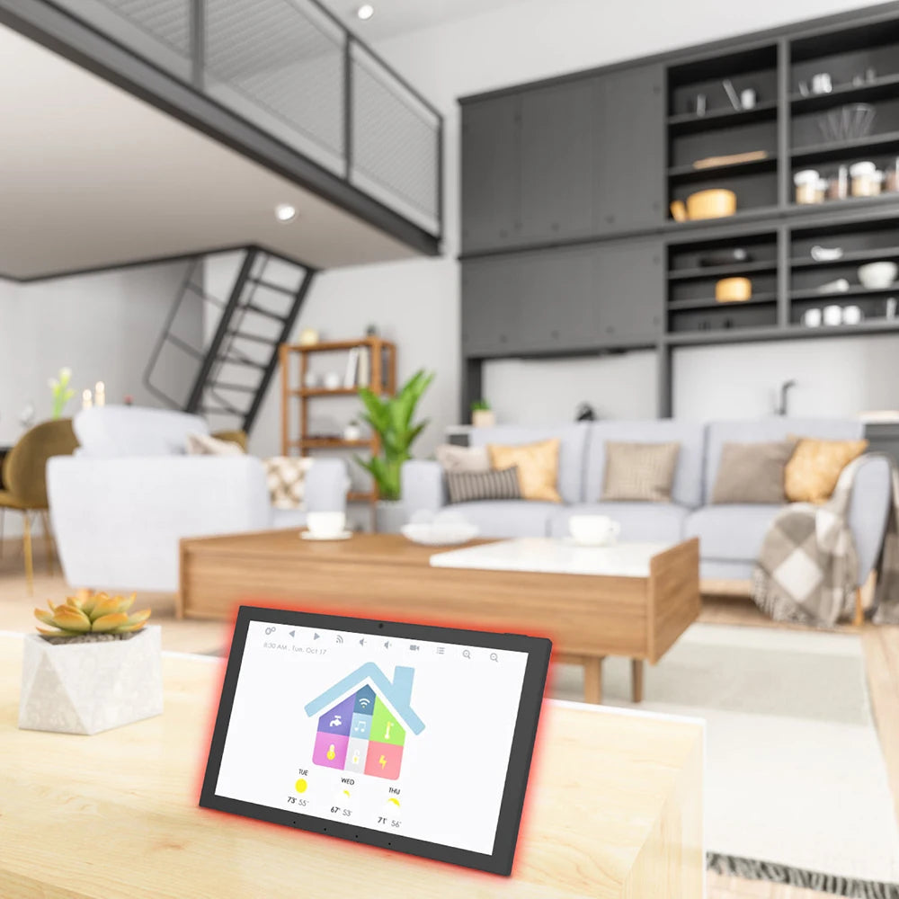 10.1 inch android smart home control panel with touch screen, 4GB RAM, wifi 6, RJ45, PoE,RS232, RS48, software not included. - ALPENZO