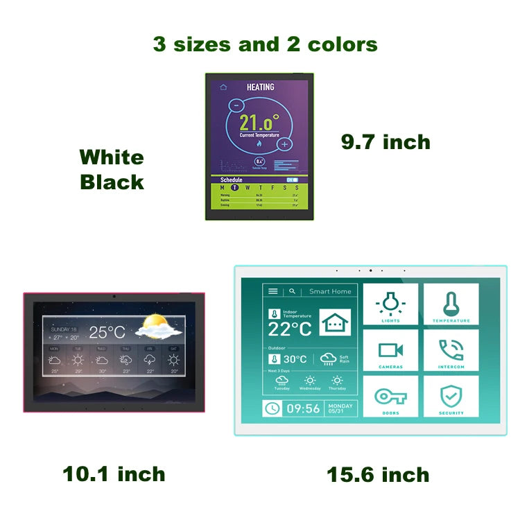10.1 inch android smart home control panel with touch screen, 4GB RAM, wifi 6, RJ45, PoE,RS232, RS48, software not included. - ALPENZO