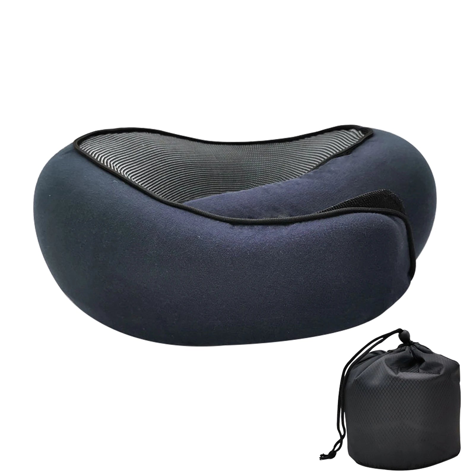 Travel Neck Pillow Memory Foam U-shaped Pillow Snail Style Travel Neck Support Portable Adjustable Soft Noon Break Sleep Pillows - ALPENZO