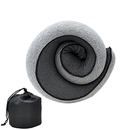 Travel Neck Pillow Memory Foam U-shaped Pillow Snail Style Travel Neck Support Portable Adjustable Soft Noon Break Sleep Pillows - ALPENZO
