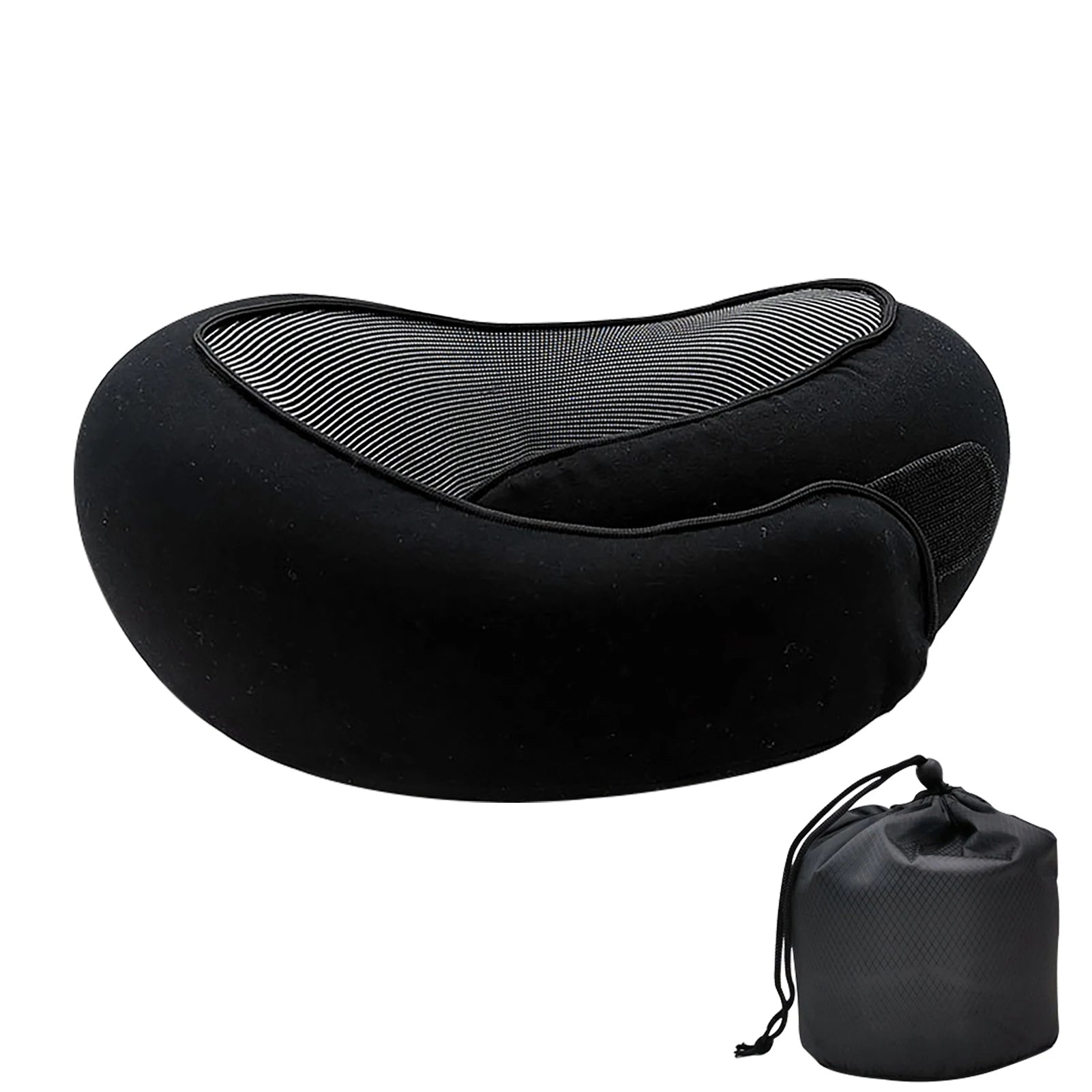 Travel Neck Pillow Memory Foam U-shaped Pillow Snail Style Travel Neck Support Portable Adjustable Soft Noon Break Sleep Pillows - ALPENZO