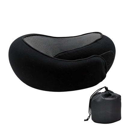 Travel Neck Pillow Memory Foam U-shaped Pillow Snail Style Travel Neck Support Portable Adjustable Soft Noon Break Sleep Pillows - ALPENZO