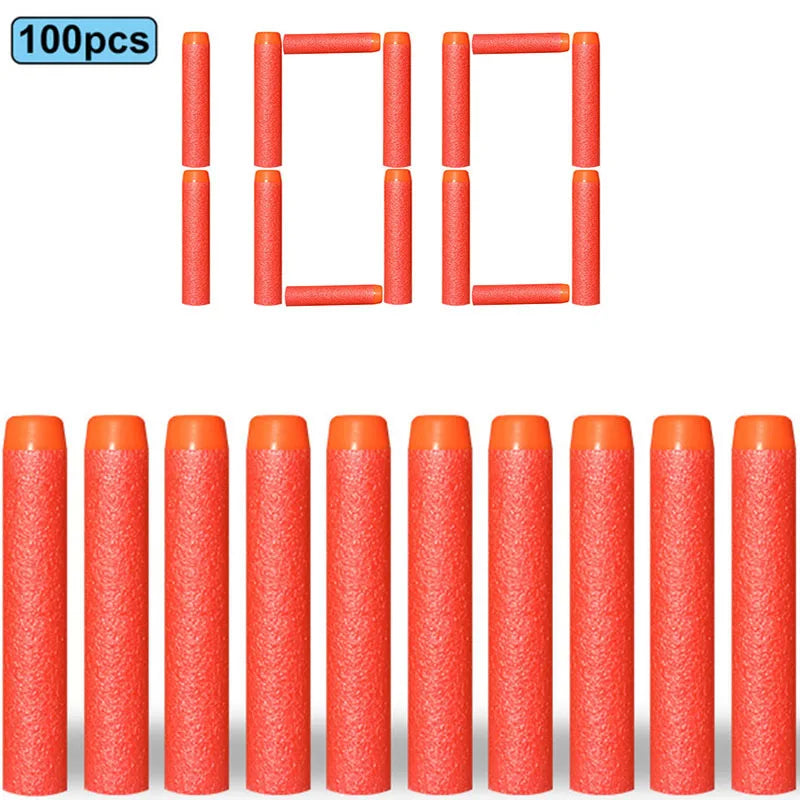 7.2cm 100pcs For Nerf Soft Bullets Darts Round Head Refill Sponge Darts Kids Children Toy Gun Bullets For NERF N-Strike Blasters ALPENZO