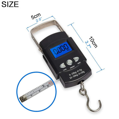 FLYSAND Mini Digital Scale 40kg X 10g for Fishing Luggage Travel Weighing Steelyard Hanging Electronic Hook Scale Fishing Tool