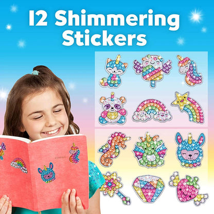 12 Create Big Gem Diamond Painting Sticker Kit Art Craft Girls Boys Unicorn Animal Sealife Magical Mosaic Dot Sticky Toys Gifts ALPENZO