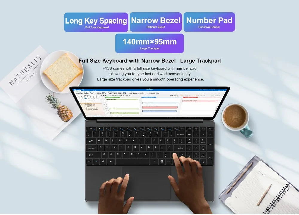 Teclast F15S laptop, 15,6 inch, 6GB/8GB RAM, 128GB ROM, Celeron J3455/N4020/N3350, Windows 10 OS, 1920x1080 IPS, UHD 500 GPU, Du - ALPENZO