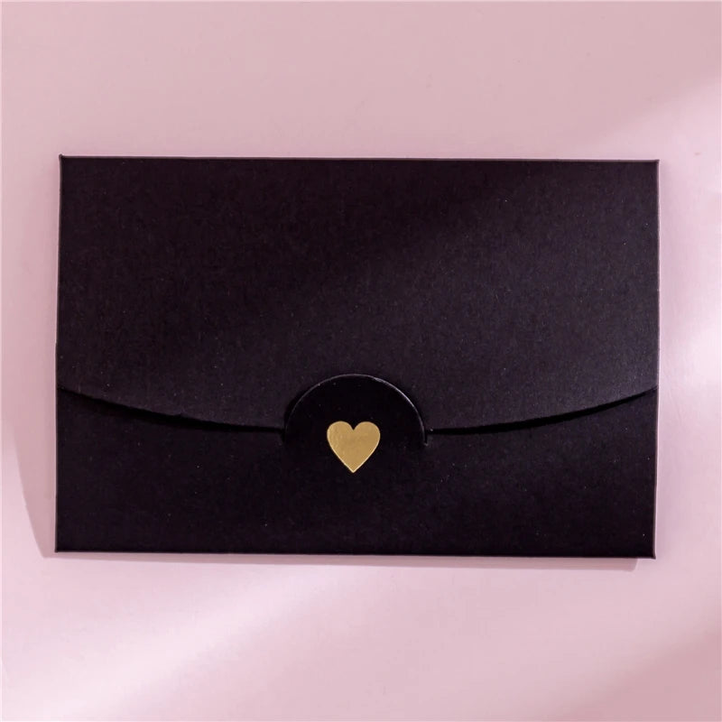 (10 Pieces/Lot) 10.5CM*7CM Small Greeting Card Name Card Envelope Hot Stamping Love Pearlescent Paper Mini Envelopes ALPENZO