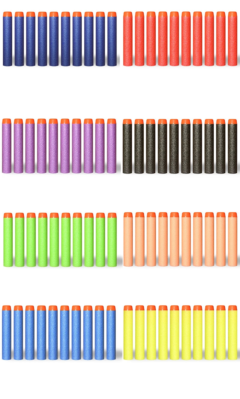 7.2cm 100pcs For Nerf Soft Bullets Darts Round Head Refill Sponge Darts Kids Children Toy Gun Bullets For NERF N-Strike Blasters ALPENZO